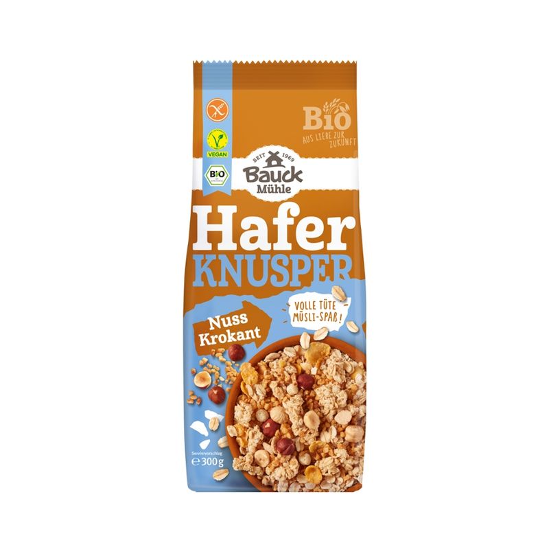 Bauck Mühle Hafer Knusper Müsli Nuss Krokant Bio gf - Produktbild