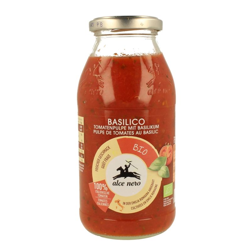 Alce Nero  Tomatenpulpe mit Basilikum - Produktbild