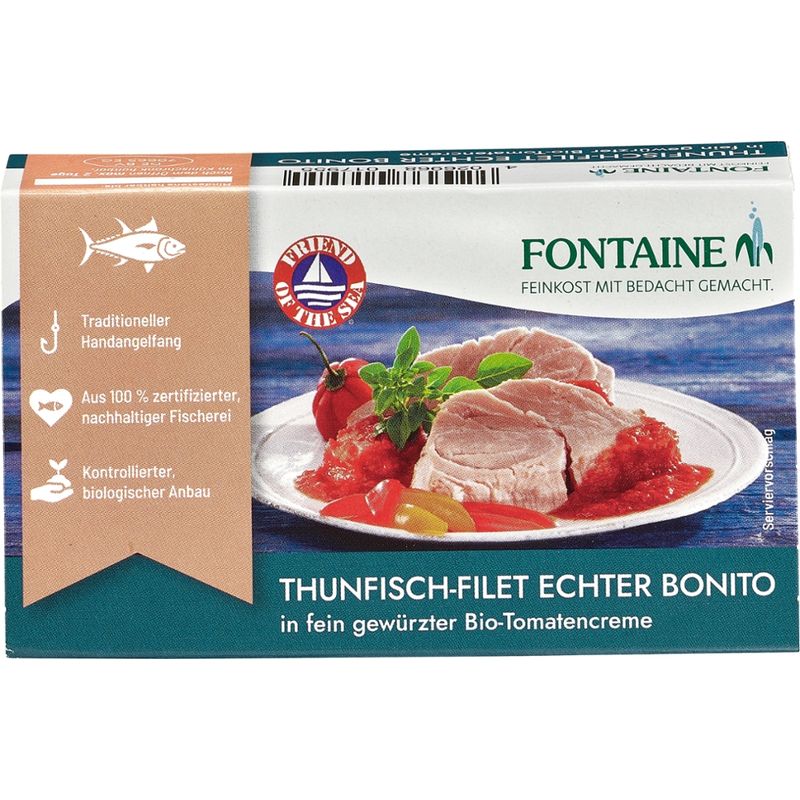 Fontaine Thunfisch Echter Bonito in fein-gewürzter Bio-Tomatencreme - Produktbild
