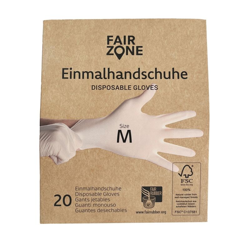 FAIR ZONE FAIR ZONE Einmalhandschuhe Größe M - Fair Trade & FSC - Produktbild