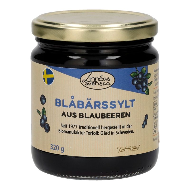 Linnéas Svenska Blåbärssylt, Fruchtaufstrich aus Blaubeeren, kbA - Produktbild
