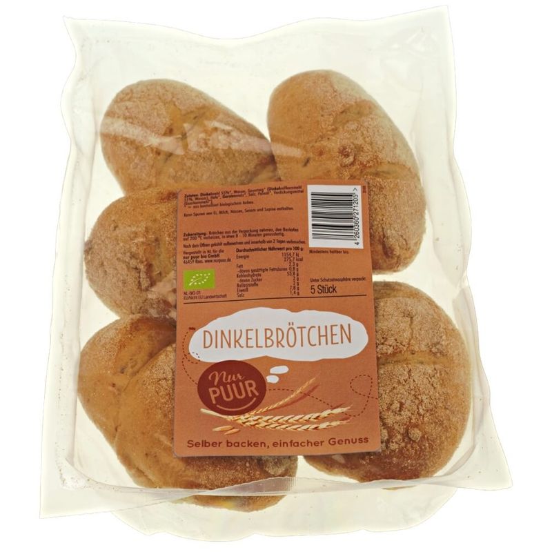 Nur Puur Dinkelbrötchen, 5 Stück - Produktbild