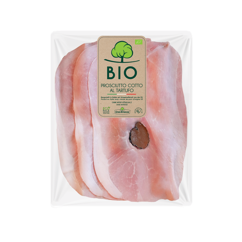 GRAN BRIANZA AFF. Prosciutto Cotto al Tartufo BIO 80g 6pz Nitrate Free - Produktbild
