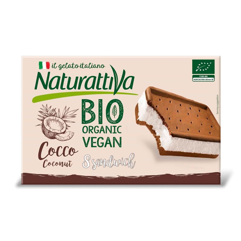 Naturattiva Naturattiva Bio Sandwicheis auf Kokosnussbasis 568ml - Produktbild