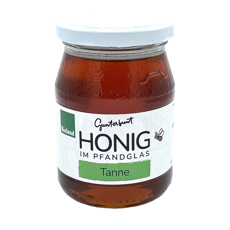 Imkerei Gunterbunt Bio Honig im Pfandglas Tanne, 350g - Produktbild