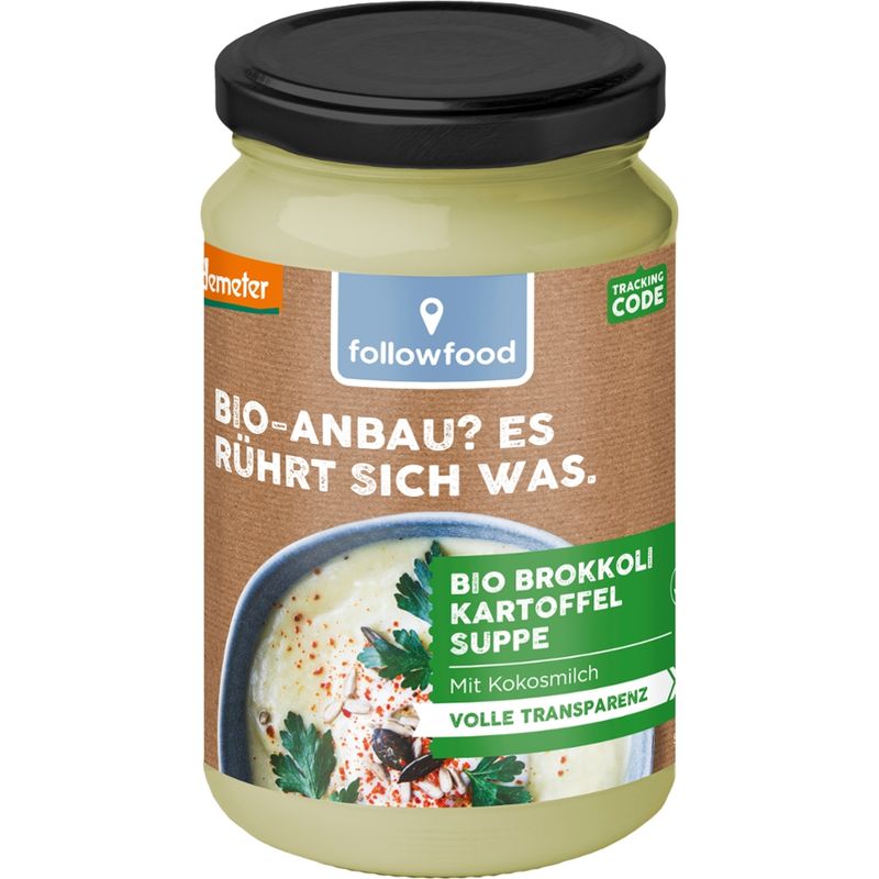 followfood Bio Brokkoli Kartoffel Suppe mit Bio Kokosmilch vegan - Produktbild