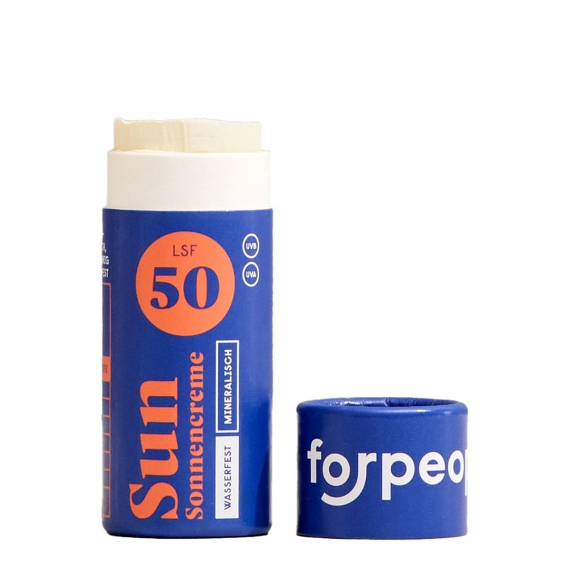 forpeople Sun - Feste Mini-Sonnencreme mit LSF 50  - plastikfrei verpackt - Produktbild