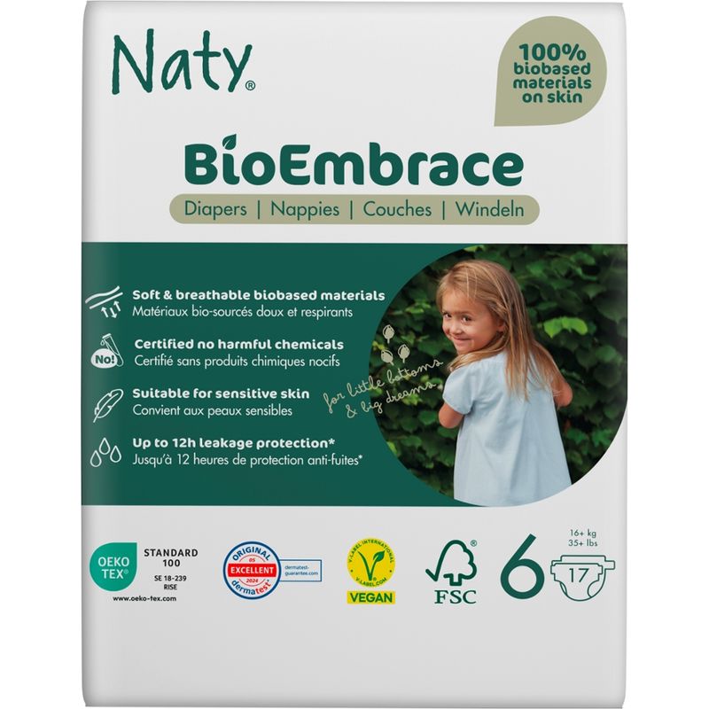 Naty Naty Windeln BioEmbrace Gr. 6 (16+ kg), 17 St - Produktbild