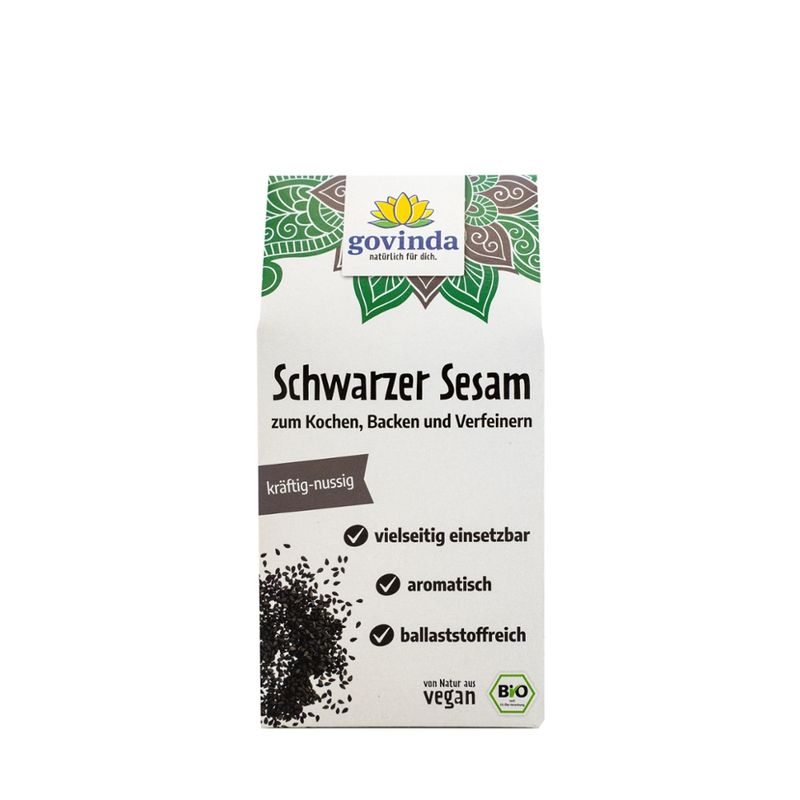 Govinda Schwarzer Sesam zum Kochen, Backen und Verfeinern - Produktbild