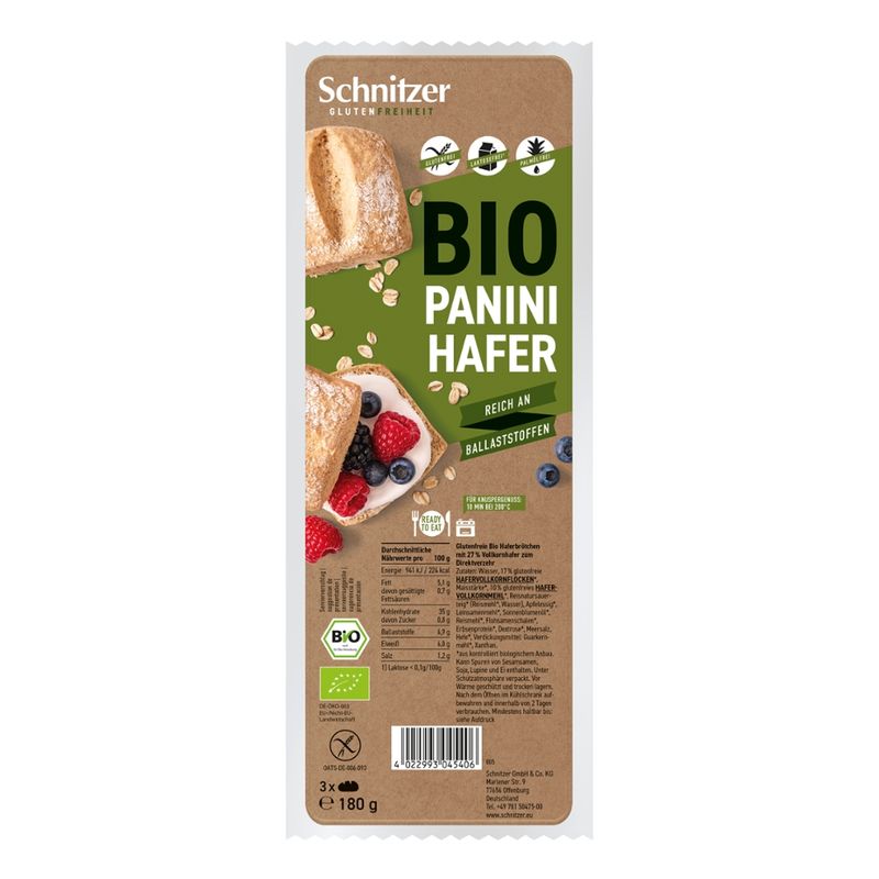 Schnitzer GLUTENFREIHEIT Bio Panini Hafer - Produktbild