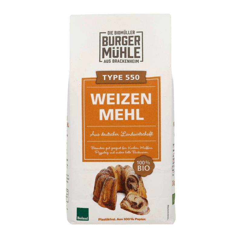Burgermühle Burgermühle Weizenmehl 550, Bioland - Produktbild