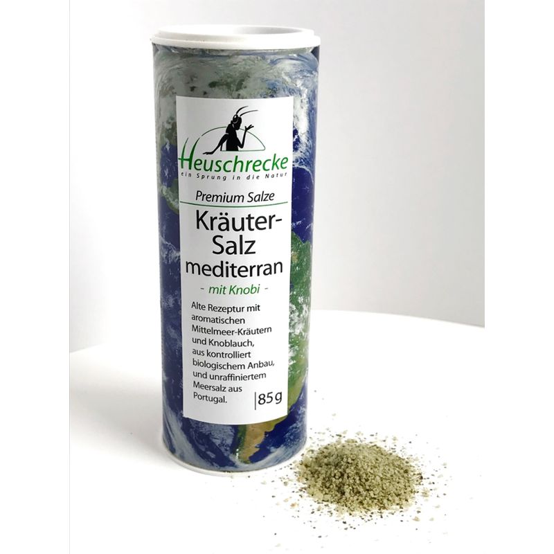 Heuschrecke Kräutersalz mediterran, Premium, kbA, Dose - Produktbild