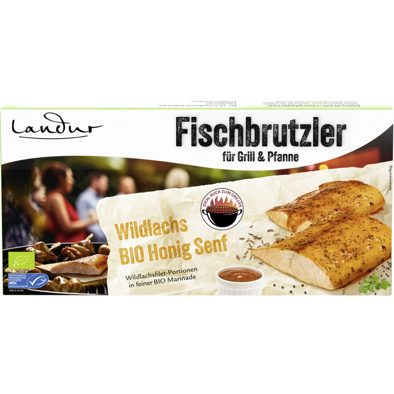 Landur Wildlachs ohne Haut in Bio Honig Senf Marinade 300g - Produktbild