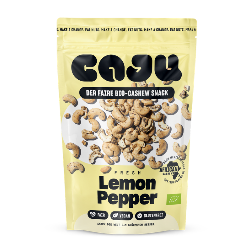 caju caju Bio Cashew Snack Lemon Pepper 140g - Produktbild