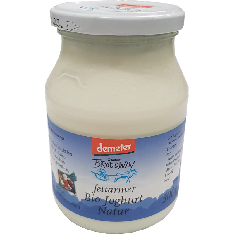 Ökodorf Brodowin Fettarmer Bio Joghurt Natur im Glas, 500 g - Produktbild
