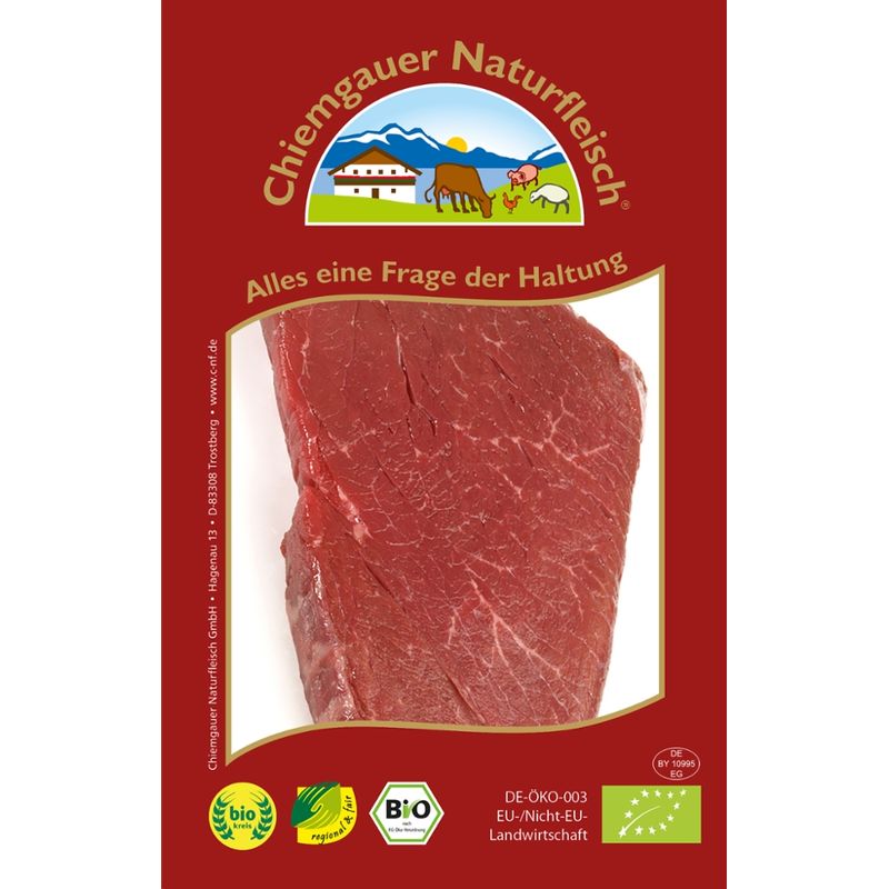 Chiemgauer Naturfleisch R-Country-Steak o.K., 1 St. ca. 180 g, SB, kbA - Produktbild