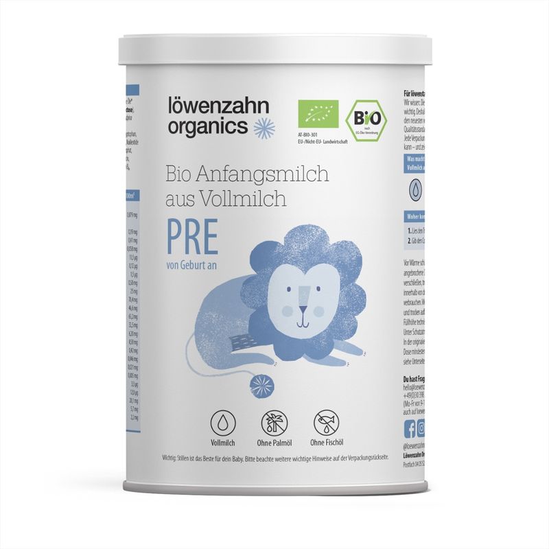 Löwenzahn Organics  Löwenzahn Organics Bio Anfangsmilch aus Vollmilch PRE von Geburt an 400 g - Produktbild