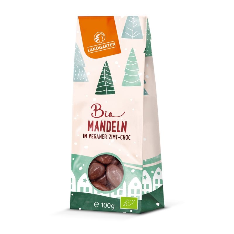 Landgarten Bio Mandeln in veganer Zimt-Choc 100g - Produktbild