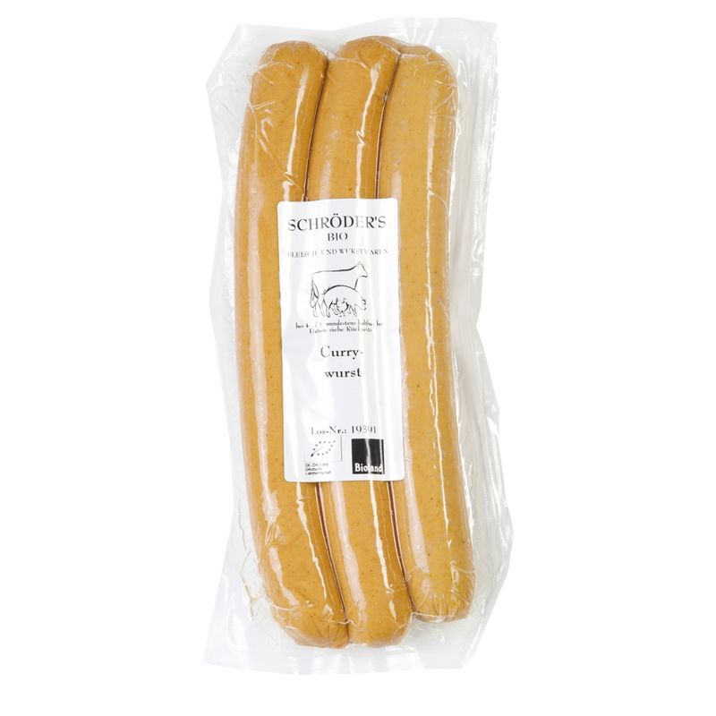 Schröder's Bio Fleisch- und Wurstwaren Currywurst 3x120 g - Produktbild