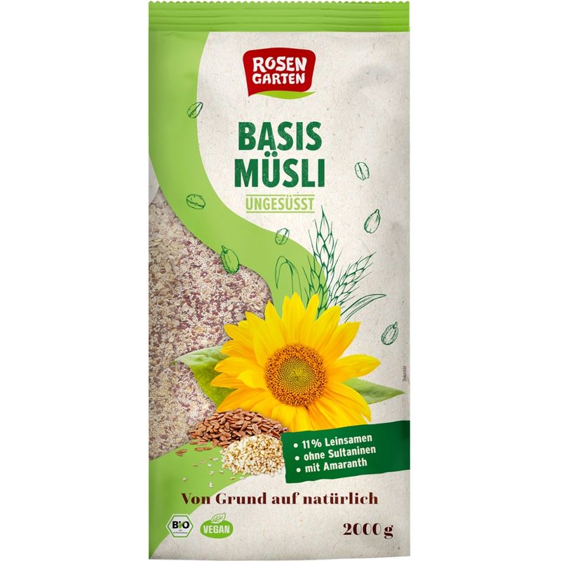 Rosengarten Basis-Müsli ungesüßt - Produktbild