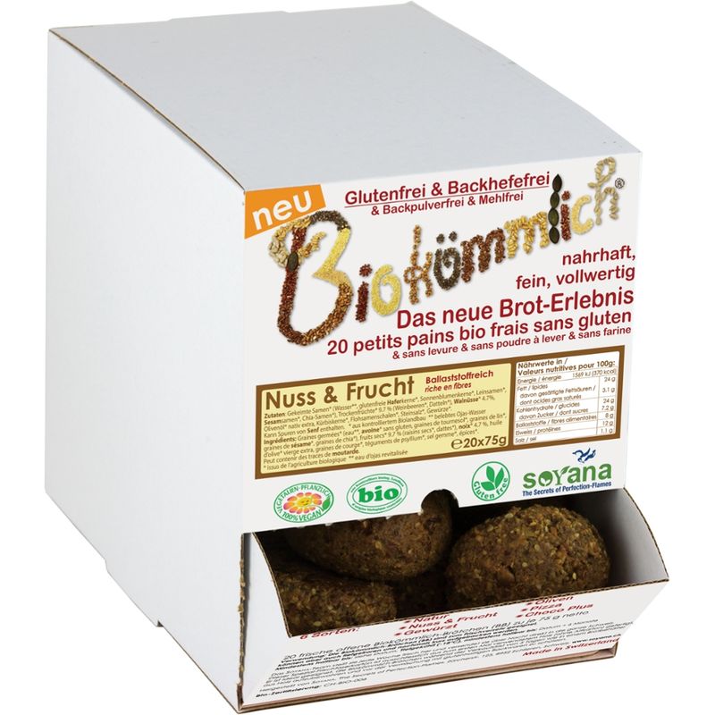 Soyana Biokömmlich-Brötchen Nuss & Frucht - Dispenser mit 20 Brötchen à 75g - Produktbild