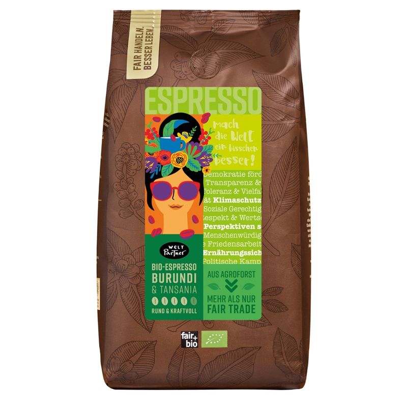 WeltPartner Regenbogenespresso, aus Burundi und Tansania, Bohne - Produktbild