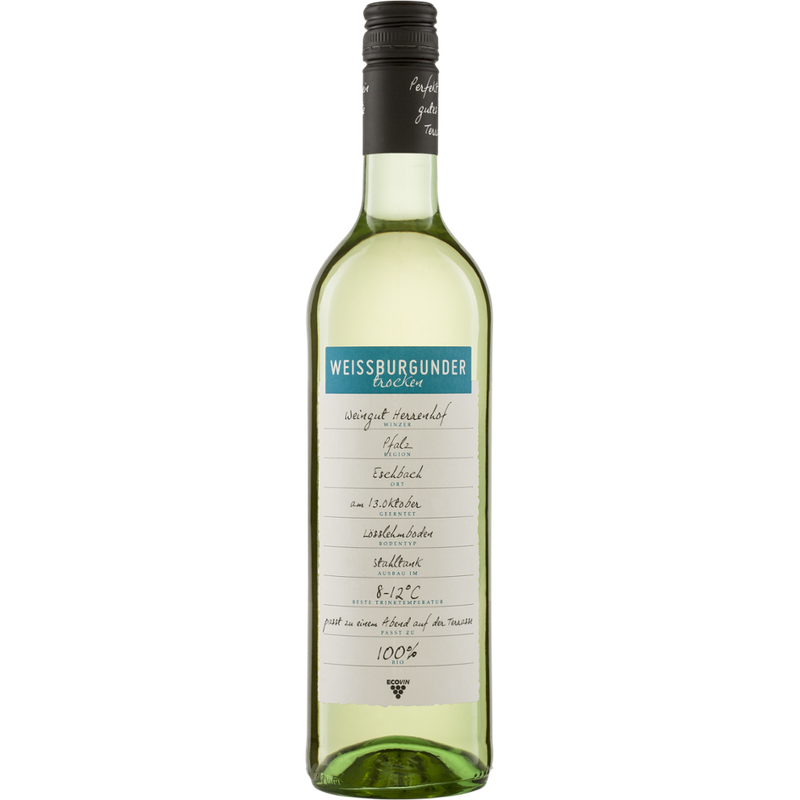 Riegel Eigenmarke Weißburgunder QW Pfalz ECOVIN Weingut Herrenhof - Produktbild