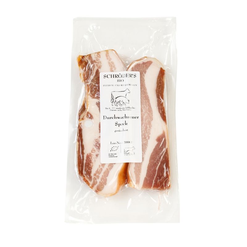Schröder's Bio Fleisch- und Wurstwaren Durchwachsener Speck ca. 220 g Stück - Produktbild
