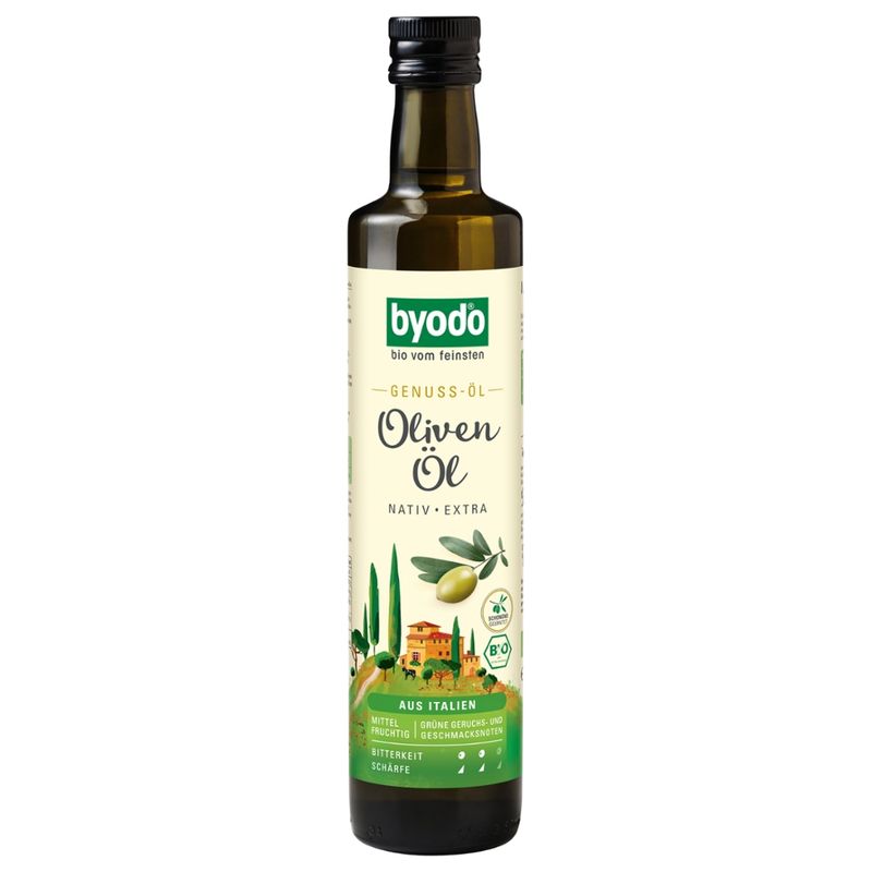 Byodo Olive Oil extra virgin from Italy, 0,5l - First quality - directly from olives, obtained exclusively using mechanical methods - Produktbild