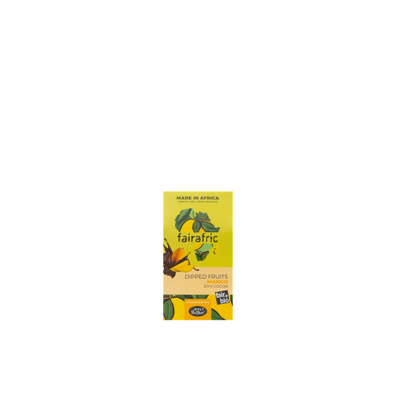 fairafric Dipped Fruits Mango in 80% Bio-Zartbitterschokolade - Produktbild