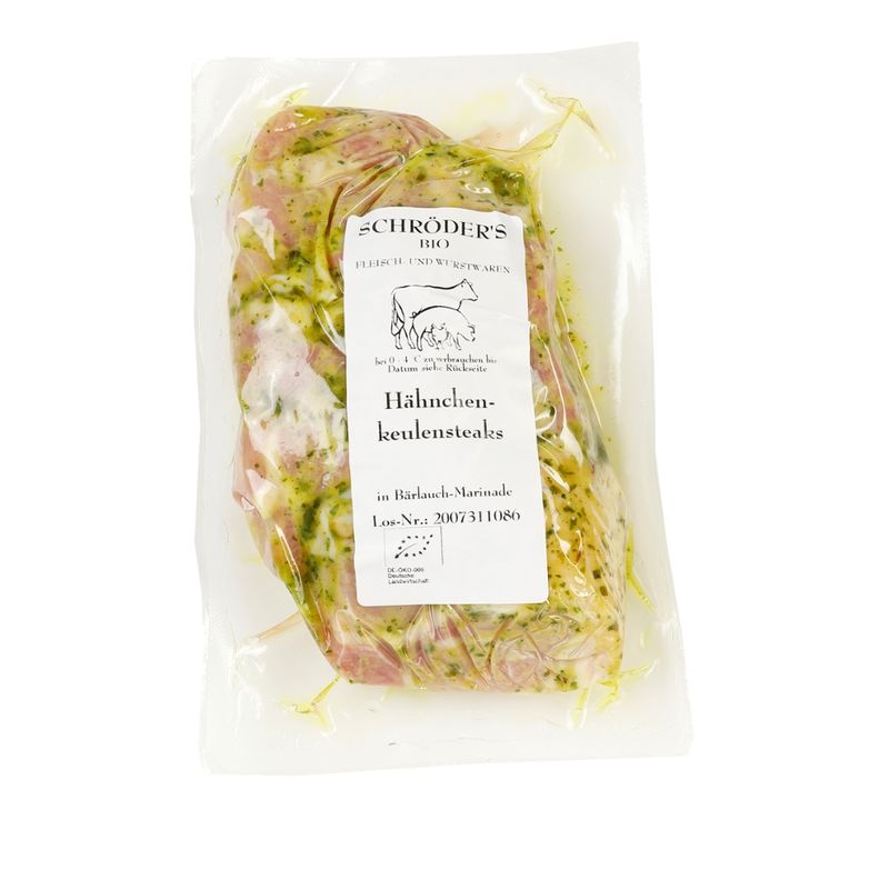 Schröder's Bio Fleisch- und Wurstwaren Hähnchenkeulensteaks Bärlauch ca. 400 g - Produktbild
