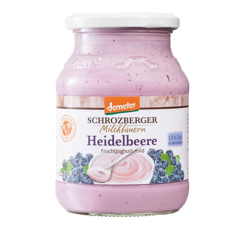 Schrozberger Milchbauern demeter Fruchtjoghurt mild Heidelbeere - Produktbild