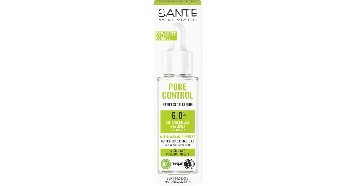 Sante Pore Control Perfector Serum mit Bio-Gänseblume, Evermat ...