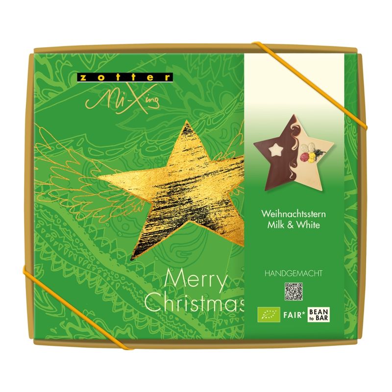 Zotter Schokolade Weihnachtsstern Milk & White - Produktbild