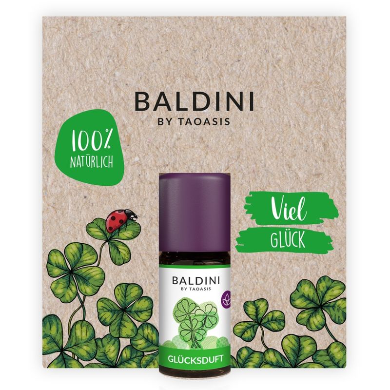 Baldini Baldini Viel Glück Mini-Duftset mit Holzkleeblatt - Produktbild