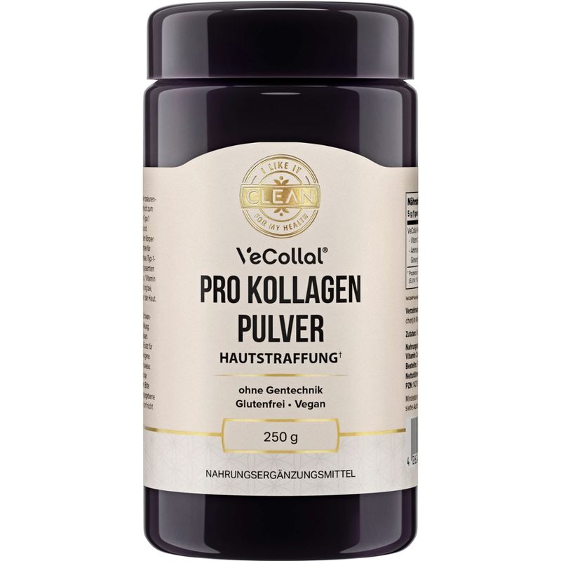 I LIKE IT CLEAN FOR MY HEALTH Kollagen Pulver - 250 gramm - vegan, klinisch geprüft, ohne Zusatzstoffe - Patentierter Markenrohstoff (VeCollal®) - Produktbild