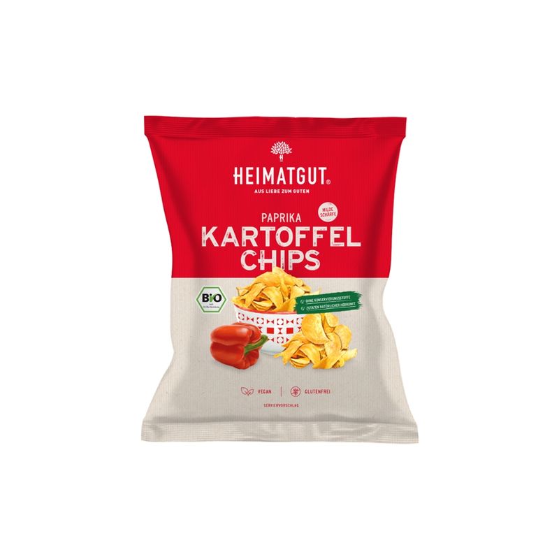 Heimatgut Bio Kartoffel Chips Paprika, glutenfrei - Produktbild