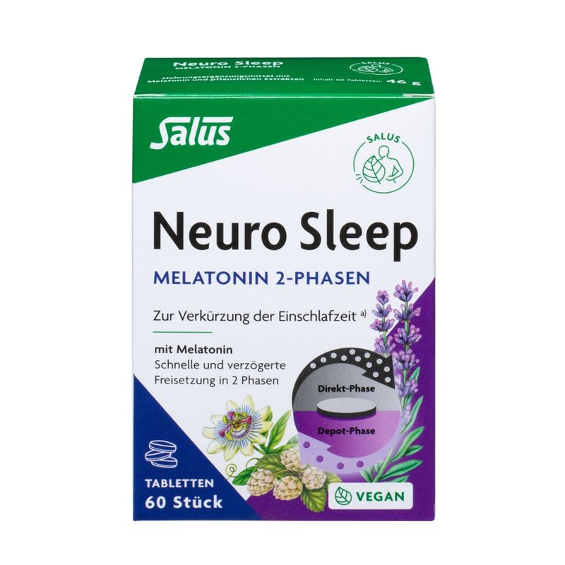 Salus® Neuro Sleep Melatonin 2-Phasen Tabletten 60 Tbl - Produktbild
