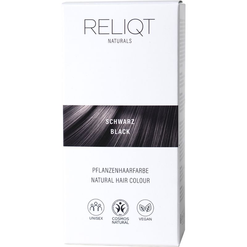 RELIQT RELIQT Naturals - Pflanzenhaarfarbe Schwarz  für hellbraunes bis schwarzes Haar - Produktbild