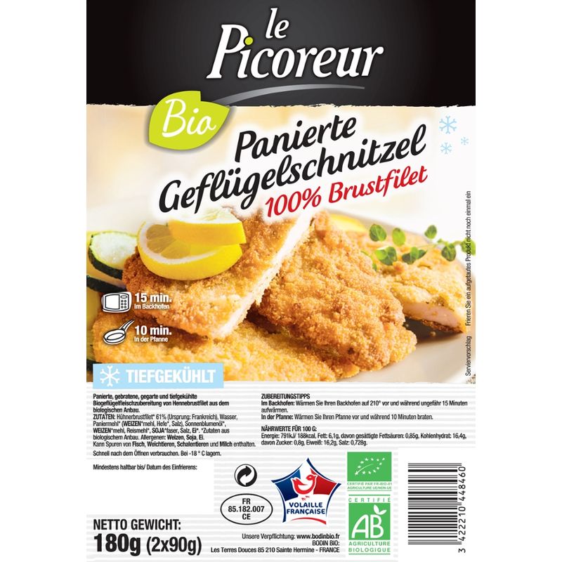 Le Picoreur  BIO Geflügel Schnitzel paniert TK - Produktbild
