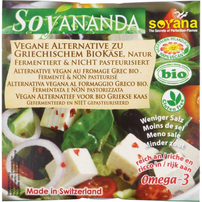 Soyana Soyananda veganer Griechischer Käse Natur aus fermentiertem BioSoya - Produktbild