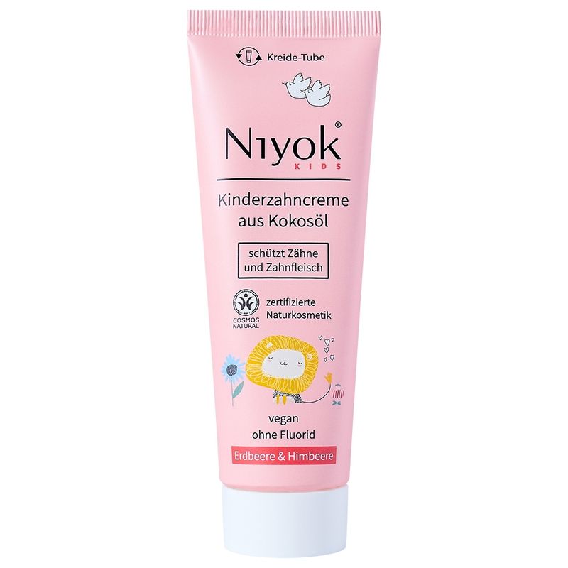 Niyok NIYOK - Dentifrice pour enfants à l'huile de coco bio : Fraise & Framboise - Produktbild