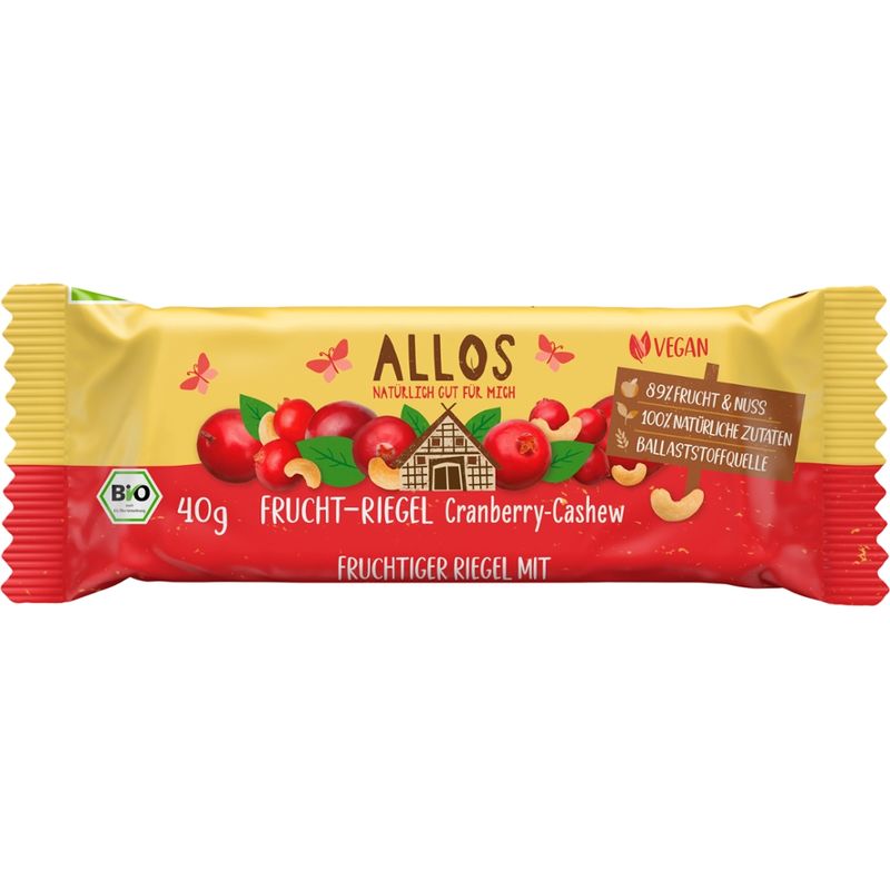 Allos Frucht-Riegel Cranberry Cashew - Produktbild