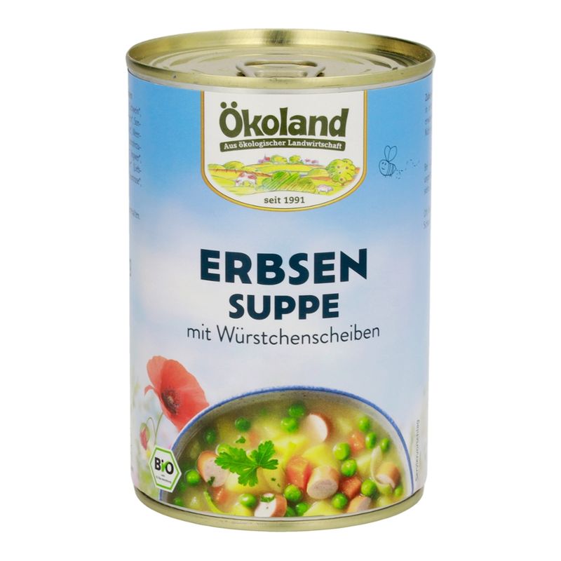ÖKOLAND Erbsensuppe mit Würstchenscheiben - Produktbild