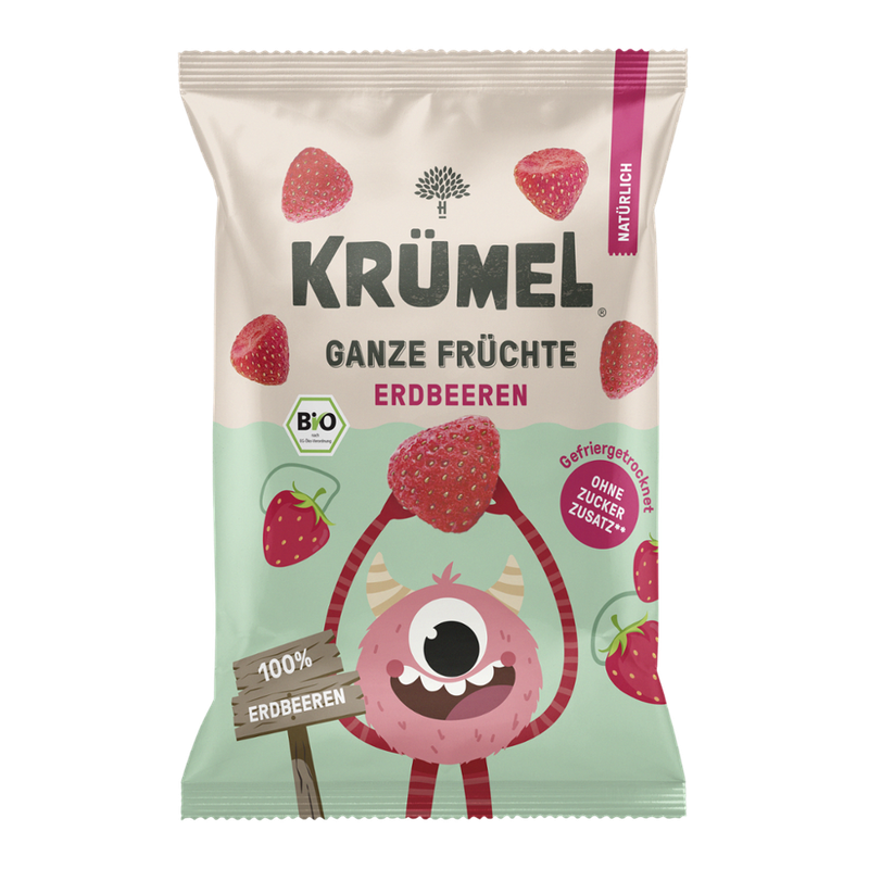 Krümel Krümel Bio Ganze Früchte Erdbeere gefriergetrocknet - Produktbild