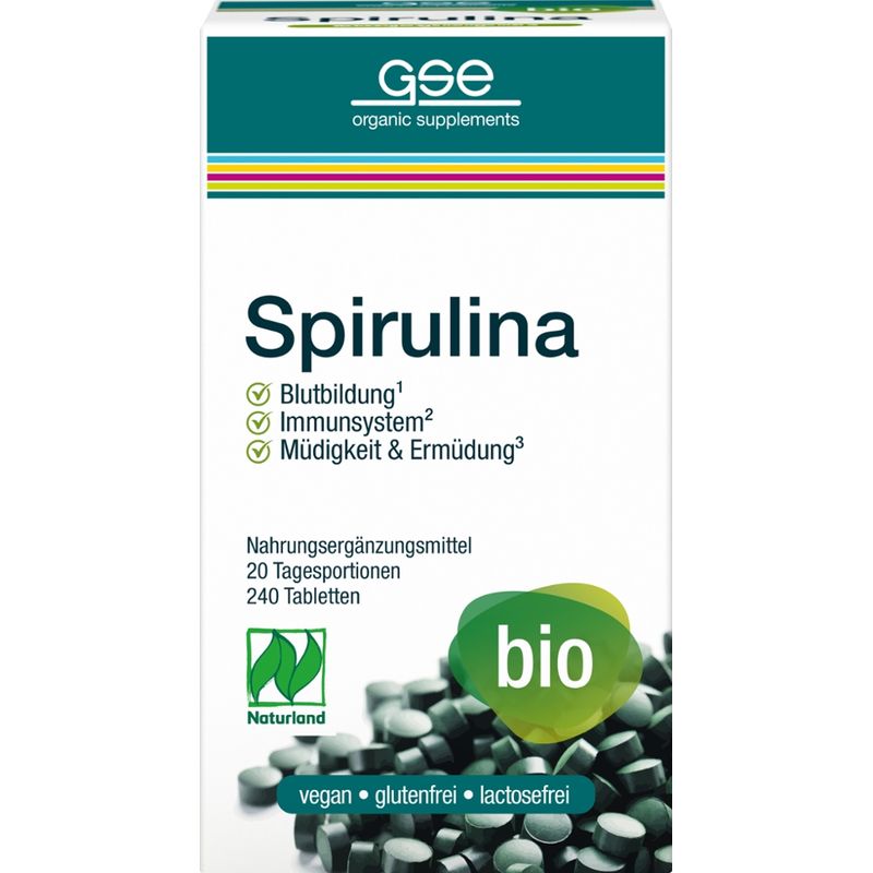 GSE  Spirulina (Bio), 240 Tabletten à 500 mg - Produktbild