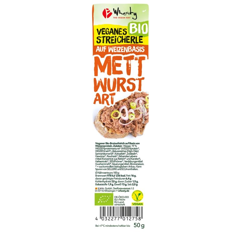 Wheaty Wheaty Veganes Streicherle Mettwurst Art - Produktbild