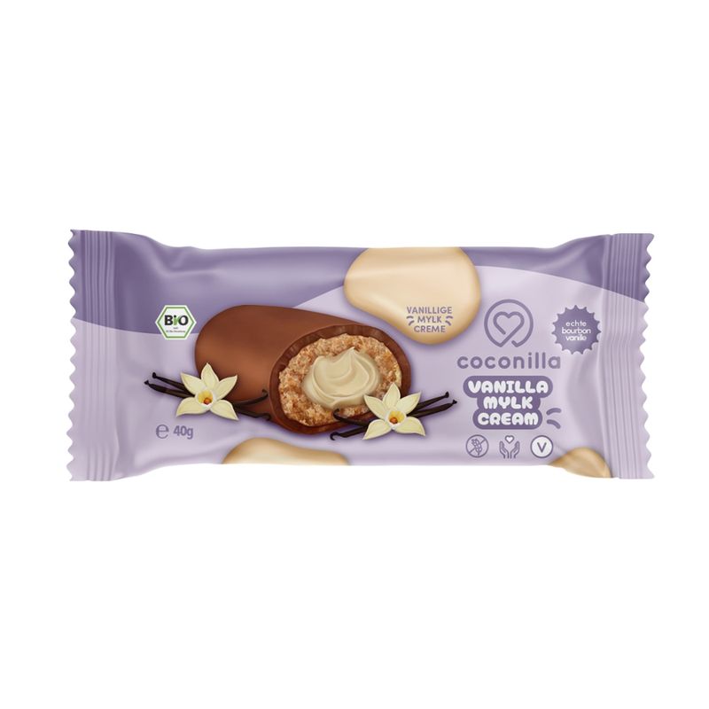 coconilla gefüllte Keksriegel umzogen mit Schokolade - Cookie Bar Vanilla Mylk Cream - Produktbild