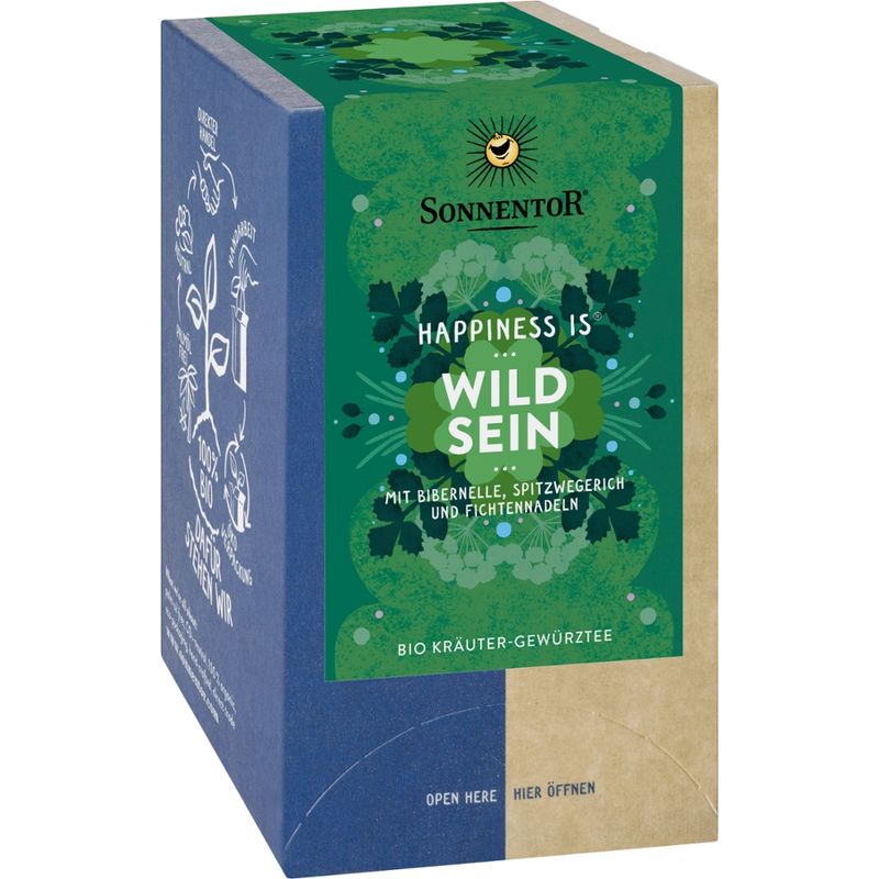 Sonnentor Wild sein Tee Happiness is®, Doppelkammerbeutel - Produktbild
