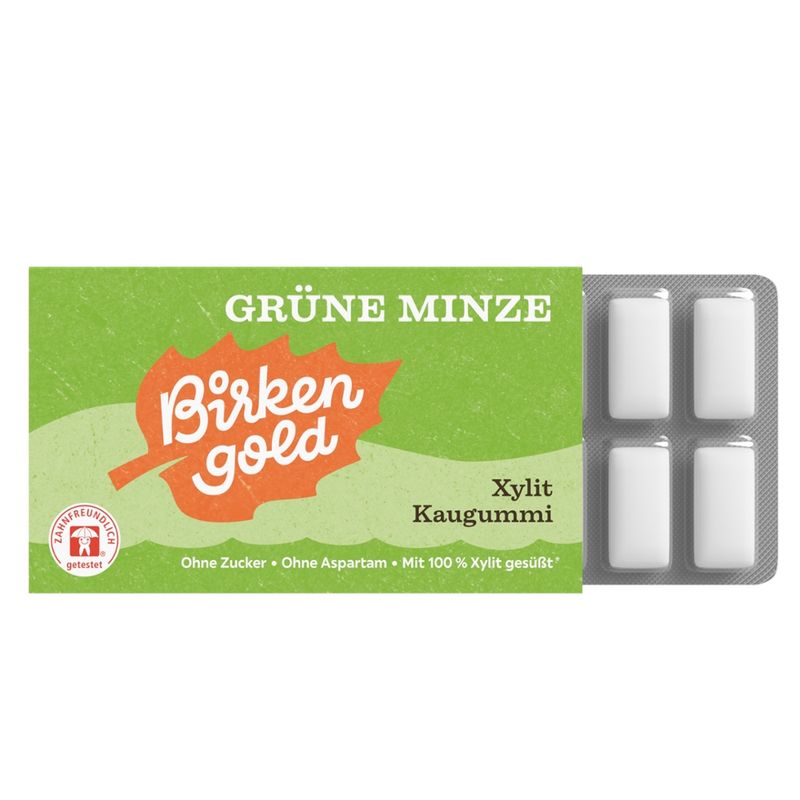 Birkengold Birkengold Kaugummi Grüne Minze (12 Stück) - Produktbild